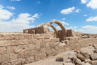 Nabatean şehir Avdat Judean desert İsrail tütsü yolu üzerinde bulunan villa Roma kalıntıları. Unesco Dünya Mirası listesinde bulunan.