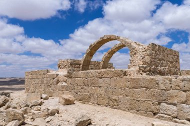 Nabatean şehir Avdat Judean desert İsrail tütsü yolu üzerinde bulunan villa Roma kalıntıları. Unesco Dünya Mirası listesinde bulunan.