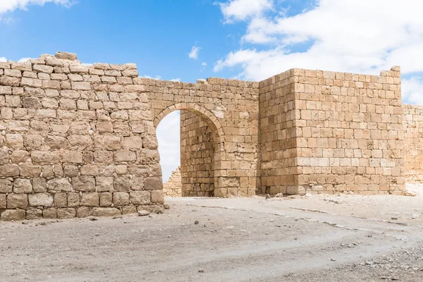 Puerta Central Muralla Fortaleza Ciudad Nabatea Avdat Ubicada Camino Del — Foto de Stock