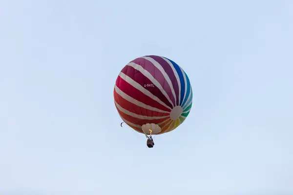 Afula Israel August 2018 Sky Colorful Striped Hot Air Balloon — Stock Photo, Image