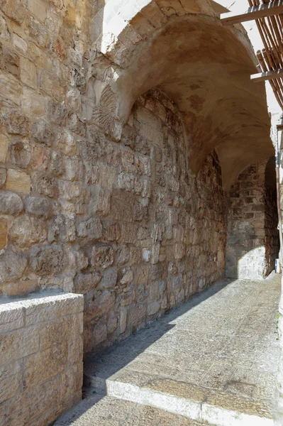 Calles Silenciosas Jerusalén Paseo Arco Entre Las Calles Judería Ciudad — Foto de Stock