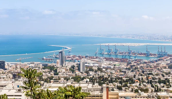 Weergave Van Het Centrum Van Haifa Haifa Haven Baai Uitzicht — Stockfoto