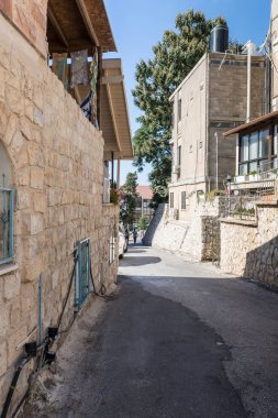 Safed, İsrail, 08 Eylül 2018: Safed eski şehir Yahudi mahallesinde sakin bir sokakta