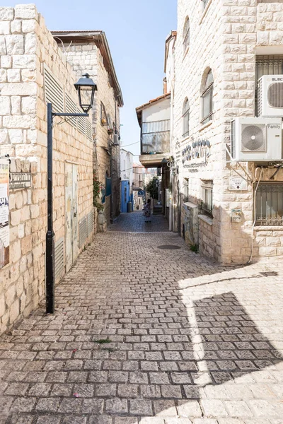 Safed Israel Septiembre 2018 Una Calle Tranquila Barrio Judío Casco — Foto de Stock