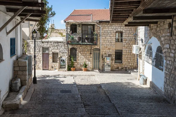 Safed Israël September 2018 Een Rustige Straat Joodse Wijk Oude — Stockfoto