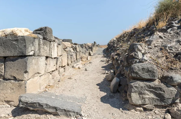 公元前3世纪 公元8世纪 以色列加利利海附近戈兰高地的希布斯 苏西塔希腊罗马城市的废墟 — 图库照片