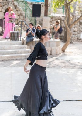 Kudüs, İsrail, 29 Eylül 2018: Dansçı müzik ziyaretçiler yıllık Festivali 