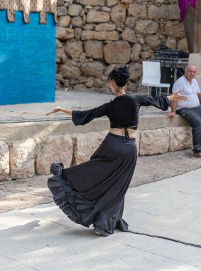 Kudüs, İsrail, 29 Eylül 2018: Dansçı müzik ziyaretçiler yıllık Festivali 