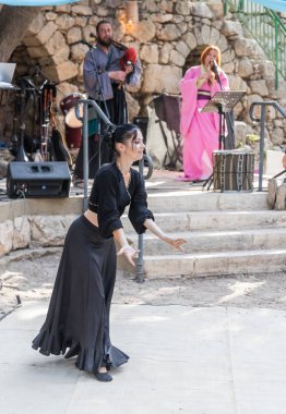 Kudüs, İsrail, 29 Eylül 2018: Dansçı müzik ziyaretçiler yıllık Festivali 