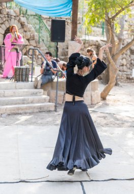 Kudüs, İsrail, 29 Eylül 2018: Dansçı müzik ziyaretçiler yıllık Festivali 