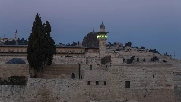 Иерусалим Израиль Сентября 2018 Года Вечерний Вид Храмовую Гору Башню — стоковое фото