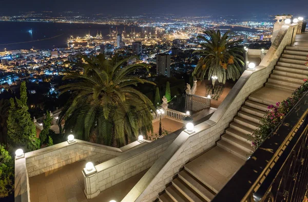 Хайфа Израиль Октября 2018 Года Ночь Хайфе View Downtown Haifa — стоковое фото