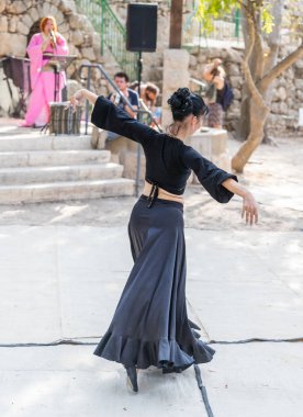 Kudüs, İsrail, 29 Eylül 2018: Dansçı müzik ziyaretçiler yıllık Festivali 
