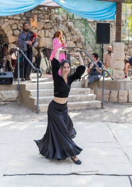 Kudüs, İsrail, 29 Eylül 2018: Dansçı müzik ziyaretçiler yıllık Festivali 