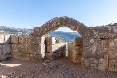 Nimrod üst sınır Kuzey İsrail ile Lübnan Celile'de bulunan kale tahrip köşe kulede iç kısmı.