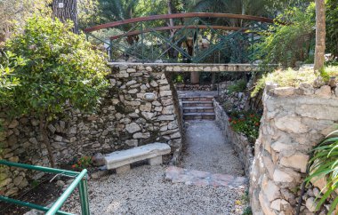 Kudüs, İsrail, 17 Kasım 2018: Bir bahçe Bahçe Mezar Doğu Kudüs, İsrail'de bulunan Kudüs'te parçası