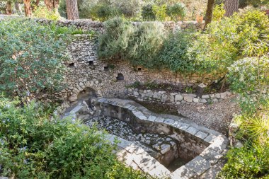 Kudüs, İsrail, 17 Kasım 2018: Bahçe Mezar Doğu Kudüs, İsrail'de bulunan Kudüs'te siyaset