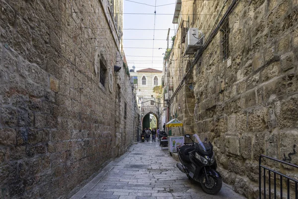 Jeruzalem Israël November 2018 Derech Shaar Haarayot Straat Oude Stad — Stockfoto