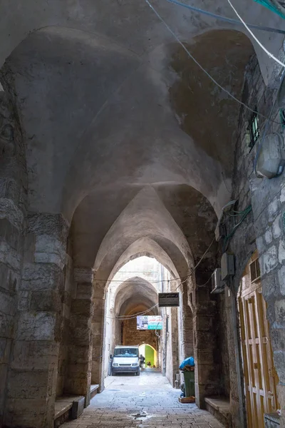 Kudüs Srail Kasım 2018 Kemerli Geçit Önde Gelen Aslanlı Kapı — Stok fotoğraf