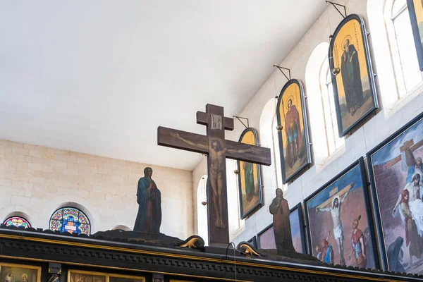 Jerusalem Israel November 2018 Big Crucifix Alexander Nevsky Church Jerusalem — Stock Photo, Image