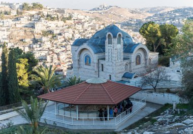 Kudüs, İsrail, 17 Kasım 2018: Aziz Peter Kilisesi içinde Gallicantu Jerusalem, İsrail