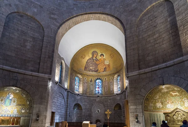 Jerusalén Israel Noviembre 2018 Interior Decorativamente Decorado Abadía Dormición Ciudad — Foto de Stock