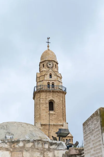 Evin Çatısından Sonraki Dormition Abbey Eski Şehir Kudüs Srail Için — Stok fotoğraf