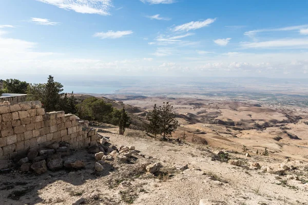 Uitzicht Vanaf Mount Nebo Het Jordaanse Landschap Dode Zee Buurt — Stockfoto