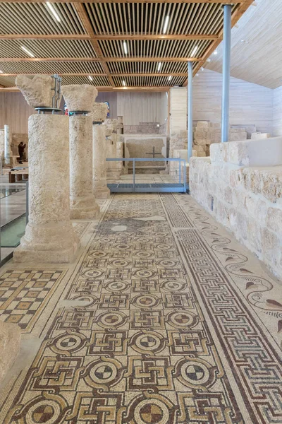 Madaba Jordânia Dezembro 2018 Parte Interior Antigo Restaurado Igreja Memorial — Fotografia de Stock