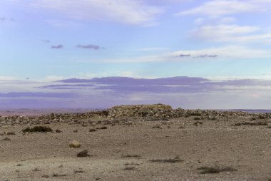 Tarihi kalıntılar üzerinde günbatımı arkeolojik ar-Rasas Madaba city Ürdün yakınındaki um site