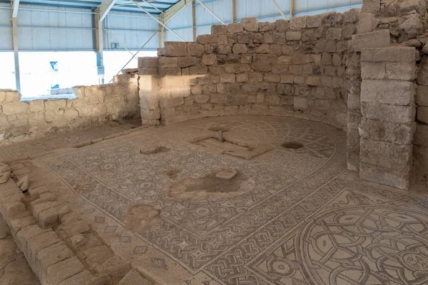 Madaba Jordan December 2018 Ruins Houses Mosaic Covered Pavilion Historical — Stock Photo, Image