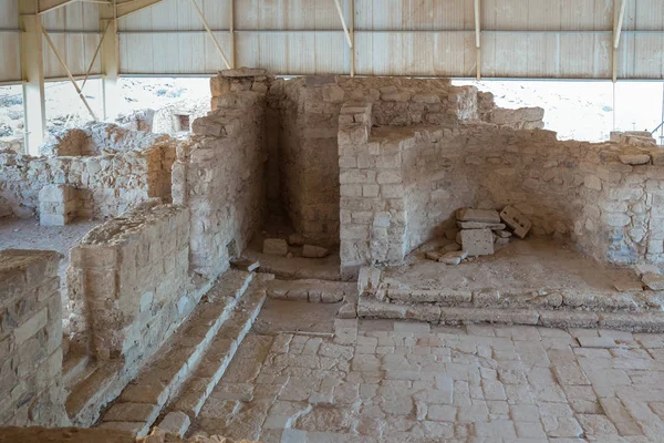 Madaba Jordânia Dezembro 2018 Ruínas Das Casas Pavilhão Coberto Sítio — Fotografia de Stock