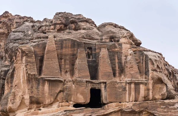 Wadi Musa Jordan December 2018 Den Övre Delen Obelisk Tomb — Stockfoto