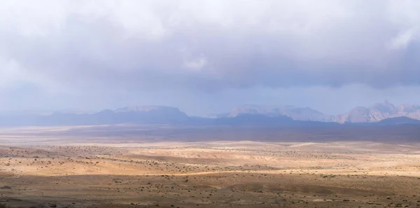 Low Dense Fog Falls Stone Desert South Jordan — Stock Photo, Image