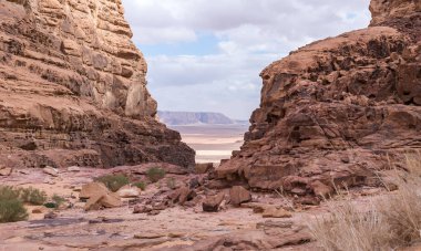Wadi Rum çölde Ürdün Akabe city yakınındaki büyüleyici güzelliği