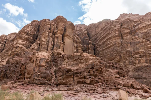 Bergskedja Wadi Rum Öknen Nära Aqaba Stad Jordanien — Stockfoto