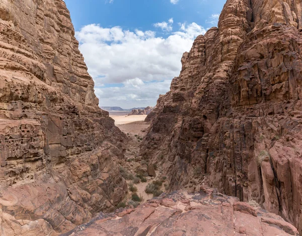 Fascinante Belleza Del Desierto Wadi Rum Cerca Ciudad Aqaba Jordania —  Fotos de Stock