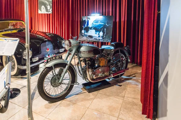 Ammán Jordania Diciembre 2018 Triunfo Thunderbird 1952 Motocicleta Exposición Museo — Foto de Stock