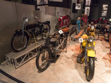 Amman, Ürdün, 07 Aralık 2018: Motosiklet, Amman, Jordan'ın başkenti Kral Abdullah II araba Müzede Sergi.