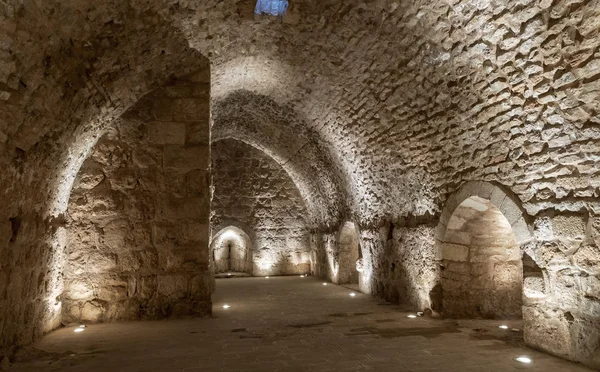 Irbid, Jordan, 08 Aralık 2018: İç hall Ajloun kale, olarak da bilinen Qalat ar-Rabad, Kuzeybatı Ürdün, Irbid şehir yakınında yer alan bir 12. yüzyıl Müslüman kalesidir