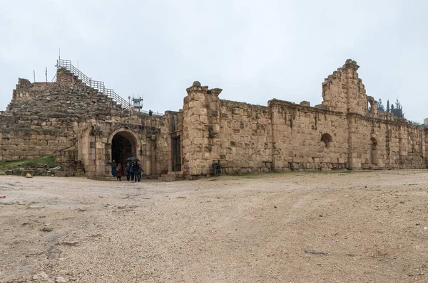 Jerash Jordan December 2018 Ruïnes Van Southern Theater Grote Romeinse — Stockfoto
