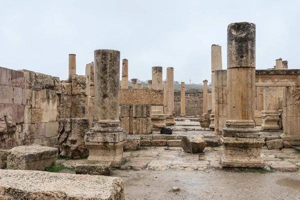 Jerash Йорданія Грудня 2018 Роки Залишки Храму Macellum Великий Римського — стокове фото