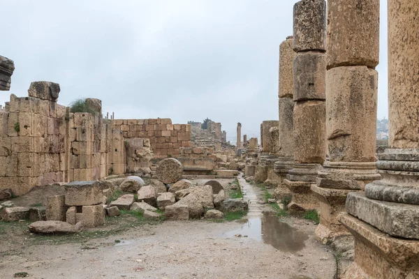 Jerash Jordan December 2018 Remains Temple Macellum Great Roman City — стоковое фото