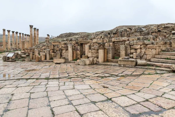 Jerash Jordan December 2018 Square South Tetrakionion Located Cardo Maximus — 图库照片