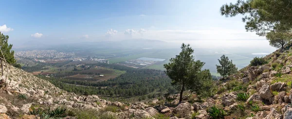 Vista Del Amanecer Desde Monte Precipice Cerca Nazaret Valle Adyacente —  Fotos de Stock
