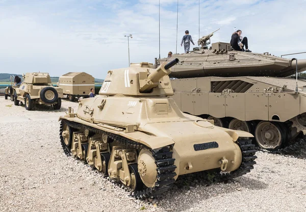 French light tank Hotchkiss is on the Memorial Site near the Armored Corps Museum in Latrun, Israel — Stock Photo, Image