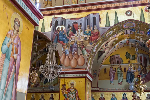 L'intérieur du monastère grec orthodoxe de la Transfiguration situé sur le mont Tavor près de Nazareth en Israël — Photo