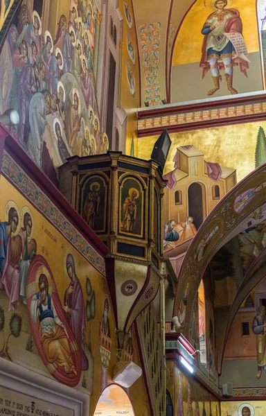 L'intérieur du monastère grec orthodoxe de la Transfiguration situé sur le mont Tavor près de Nazareth en Israël — Photo