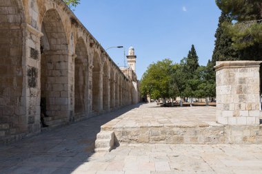 Kudüs, İsrail'de Eski Şehir'de Maghrib Kapısı yakınındaki Tapınak Dağı'nın iç