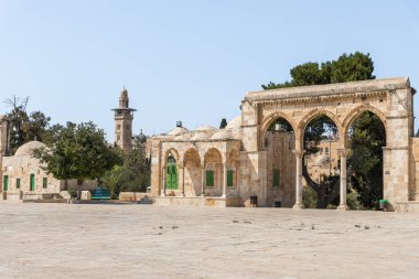 Güney kapısı ve Bab el Atim Kudüs, İsrail Eski Şehir Tapınak Dağı iç topraklarında Kaya binanın Kubbe yakınında